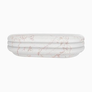 Chloe Curvy Oval Coffee Table in Sculpted Pink Portugal Marble by Fred & Juul