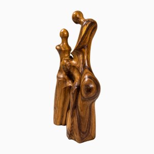 Biomorphic Sculpture Featuring Abstract Figures, 1960s, Walnut