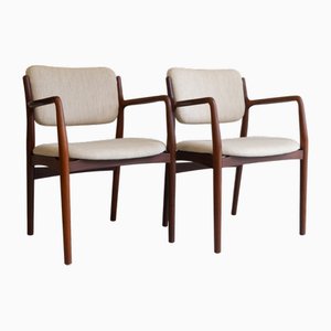 Moderne dänische Teak Armlehnstühle, 1950er. 2er Set