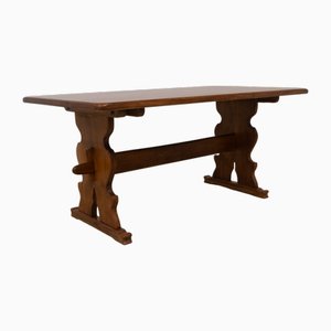 Vintage Danish Brutalist Oak Dining Table by Henning Kjærnulf, 1960s