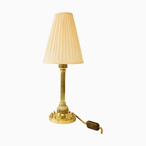 Art Deco Table Lamp with Fabric Shade, Vienna, 1920s