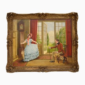 Alfred Lyndon Grace, Scène Figurative, 1880, Huile sur Toile, Encadrée