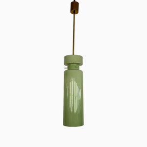 Italienische Murano Glas Hängelampe in Kiwi Grün, Vistosi zugeschrieben, 1980er