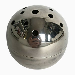 Modernist Sculptural Silver-Plated Mars Vase by Gio Ponti for Christofle Gallia, 1950s