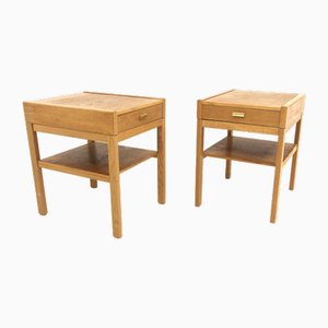 Nachttische aus Eiche, Schweden, 1960er, 2er Set