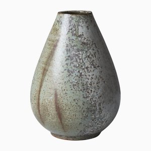 Jarrón Art Déco de gres con acristalamiento moteado de Arne Bang, años 30