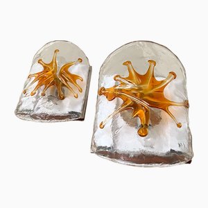 Vintage Applikationen aus Muranoglas, 1970er, 2er Set
