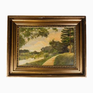 Kai Drews, Landschaft, Öl auf Leinwand, 1930er, Gerahmt