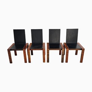 Mid-Century Dining Chairs in Rosewood in style of Afra and Tobia Scarpa, 1970s, Set of 4