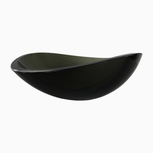 Vide Poche de vidrio ahumado negro atribuido a Fontana Arte, años 70