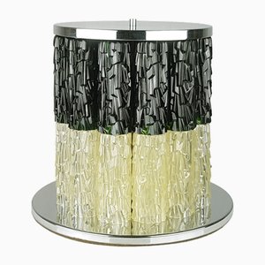 Large Chrome-Plated Metal and White & Green Plastic Table Lamp, 1960s