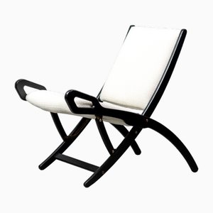 Fauteuil Pliant Ninfea en Bois et Tissu par Fratelli Reguitti, 1950s