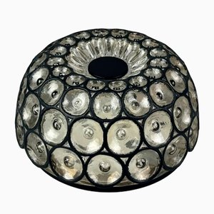 Lampada da soffitto vintage in vetro e metallo di Glashütte Limburg, anni '70