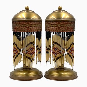 Mid-Century Italian Brass Table Lamps, 1940s, Set of 2