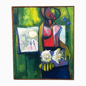 Seno Sakae, Sazae After Dinner, 1960er, Öl auf Leinwand