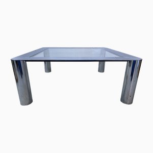 Space Age Chrome and Glass Coffee Table by Sergio Mazza and Guiliana Graminga for Cinova, Italy, 1969