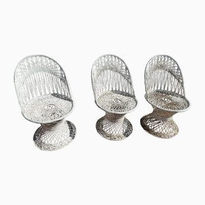 Chaises en Fibre de Verre par Russell Woodard, 1955, Set de 3