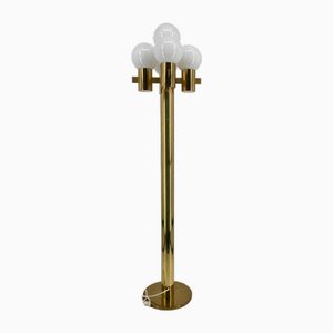 Mid-Century Floor Lamp with 5 Satin Glass Globes attributed to Hans Agne Jakobsen, 1970s