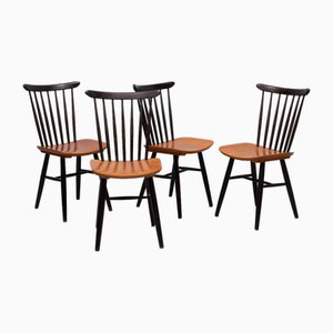 Spindle Back Dining Chairs from Maison Regain, Holland, 1960s, Set of 4