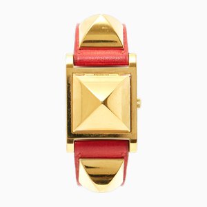 Médor Gm Watch Braise Leather Golden Medor Watch Hermes from Hermès, 1994