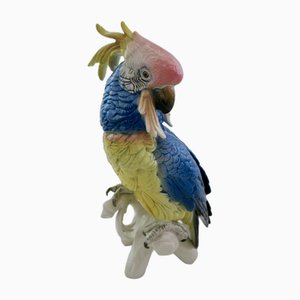 Loro cacatúa grande de porcelana de Karl Ens, años 30