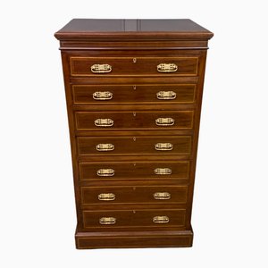 Commode Colonne en Acajou Marqueté par Maole & Co., 1900