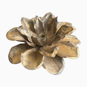 Lotus Wandlampe aus Messing von Maison Jansen, 1970er