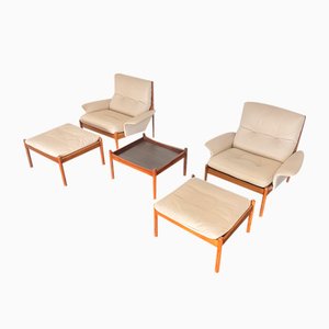 Vintage Venus Living Room Set by Illum Wikkelso for Silkeborg, 1960s, Set of 5
