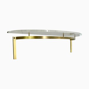 Hollywood Regency Brass and Acryl Glass Wall Board Unit, 1970s