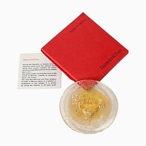 Pisapapeles de cristal de Murano dorado de Barovier & Toso, años 50
