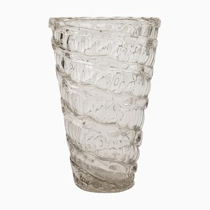 Große Vase aus Muranoglas, Ercole Barovier zugeschrieben, für Ferro Toso Barovier, Italien, 1937