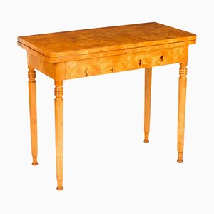 Table Console Biedermeier Antique en Bouleau, 1880