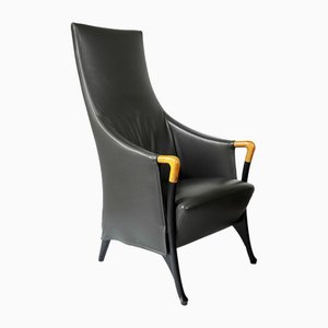 Mid-Century Ledersessel von Umberto Asnago für Giorgetti Progetti