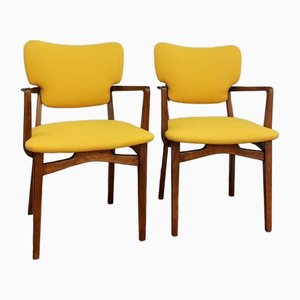 Set of Nordic Teak Wood Armchairs, 1950s