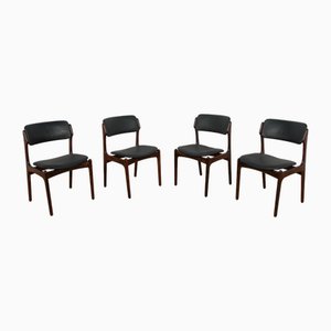 Model 49 Rosewood Dining Chairs by Erik Buch for Oddense Maskinsnedkeri, 1960s, Set of 4