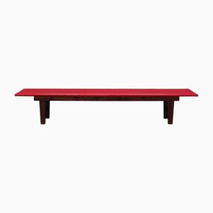 Danish Red Eco Leather Bench, 1990s