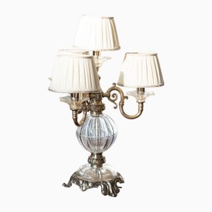 Delta Quattro 5-Light Crystal Table Lamp in Silver Finish