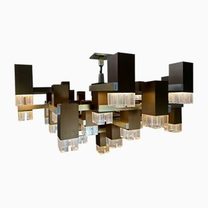 Large Vintage Design Cubic Hanging Light by Gaetano Sciolari