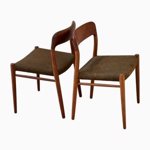 Sillas modelo 75 de Niels Otto Møller, años 50. Juego de 10