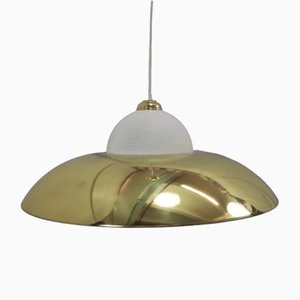 Lampada a sospensione in ottone, anni '70