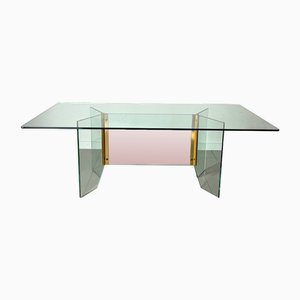 Mesa de centro de vidrio para la colección Pace de Leon Rosen, EE. UU., 1970