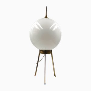 Dreibeinige Mid-Century Tischlampe aus Messing, 1950er