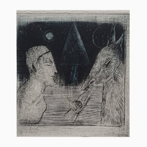 Ewa Kutylak, Rencontre, Mezzotint y Drypoint sobre papel, 2013