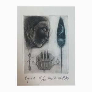 Ewa Kutylak, Un jardín, Mezzotint y punta seca sobre papel