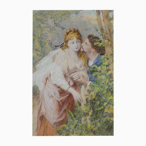 Victorian Artist, Romantic Scene, Watercolour, 1800s