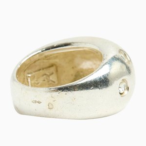 Silberner Kuppelring von Yves Saint Laurent, 1990er