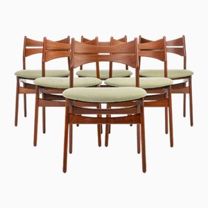Sillas de comedor vintage de Erik Buch para Christian Christensen Møbelfabrik, años 60. Juego de 6