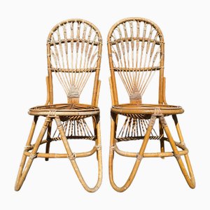 Stühle aus Bambus & Rattan von Dirk Van Sliedregt für Rohe Noordwolde, 1955, 2er Set