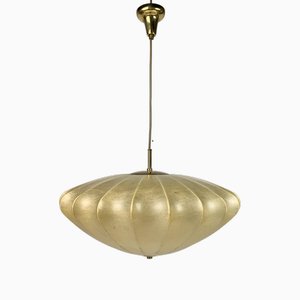 Mid-Century UFO Cocoon Hanging Lamp with Brass by Achille Castiglioni, 1960s