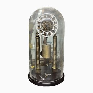 Skeleton Clock with Glass Dome